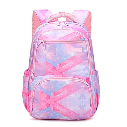 MITOWERMI Kids Backpack for Girls Elementary School Bags Backpacks for Girls Children Bookbags Primary Kindergarten Backpack Pink Geometric - color: Plaid Pink