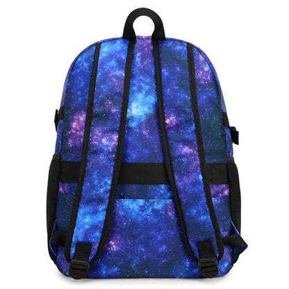 MIRLEWAIY Classical School Backpack Lightweight Bookbag Casual Daypack Travel Work Bag For Teenagers College Girls boys - color: Black Purple