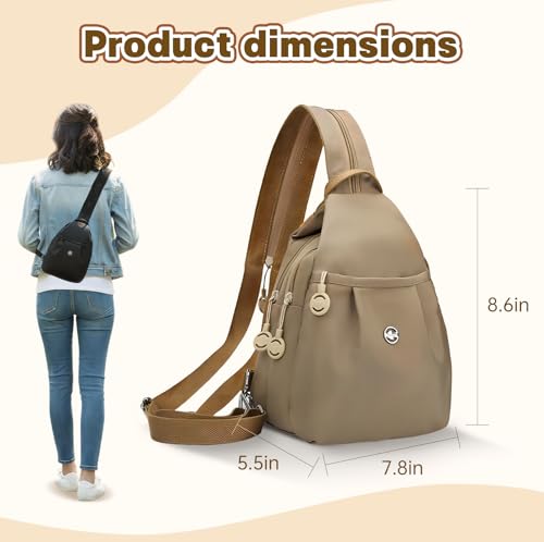 Waterproof 2-Way Mini Commuter Bag, Multi-Compartment Oxford Small Backpack, For Women, Collegeman, Commuter, Travel with Anti-Theft,Three in One Multifunctional Convertible Design(Khaki) - style: Khaki