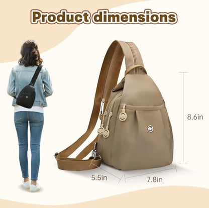 Waterproof 2-Way Mini Commuter Bag, Multi-Compartment Oxford Small Backpack, For Women, Collegeman, Commuter, Travel with Anti-Theft,Three in One Multifunctional Convertible Design(Khaki) - style: Khaki