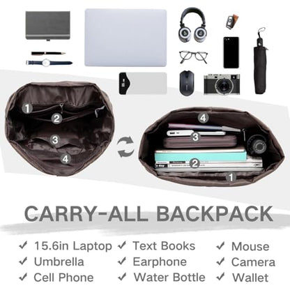 VASCHY Backpack for Men, Water Resistant High School Backpack Travel Carry-on Anti-theft Casual Daypack for Work Business Hiking Black - color: Black
