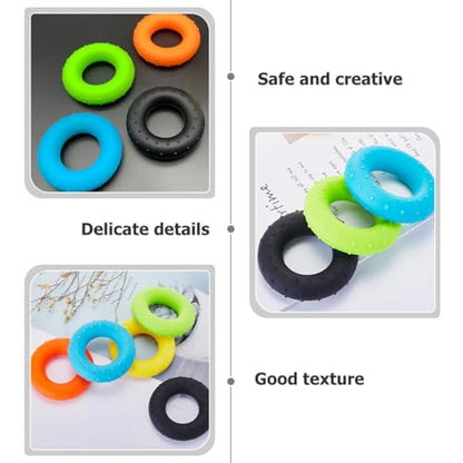 Toyvian 4pcs Silicone Hand Strengthener Rings Grip Trainer Set with 30-60lb Resistance for Forearm Strengthening and Rehabilitation Fitness Training at Home
