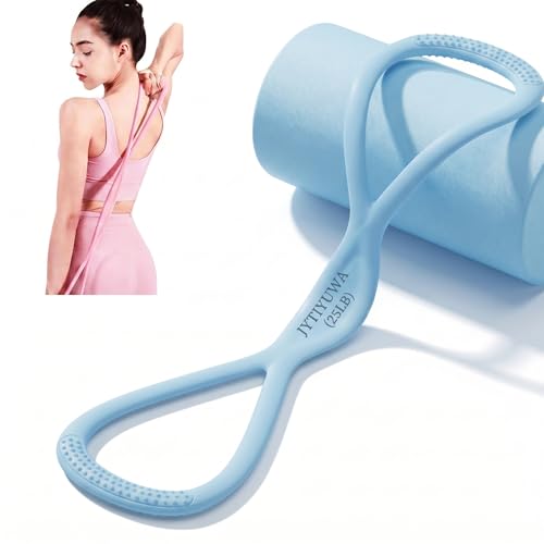 Resistance Bands with Handles,Figure 8 Resistance Band Elastic Fitness Bands Exercise Band for Home Yoga Gym Workout - color: Blue-25LB