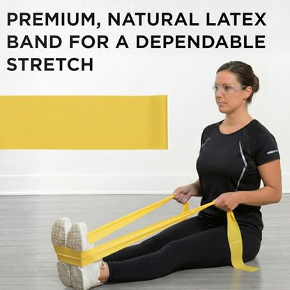 THERABAND Resistance Band, Yellow, Light, 50-Yard Roll, Elastic Band for Strength Training, Stretching, Yoga, Pilates, Physical Therapy, Portable & Cut-to-Length, Color-Coded Levels - color: Yellow | Light