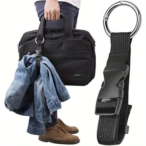 Luggage Strap with Quick Release Buckle for Backpack External Bag, Portable Bag Expansion Strap, Mountaineering Bag Hanging Strap - color: Black/Black, size: 2-Pack