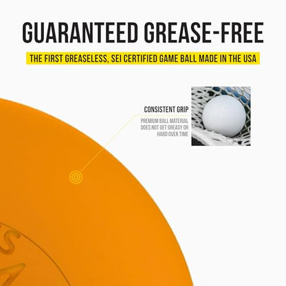 PEARL X Greaseless Lacrosse Balls by Guardian Innovations - Official Ball of NCAA Championships - Meets NOCSAE Standards and SEI/NCAA Certified - color: Orange, size: 50 Pack