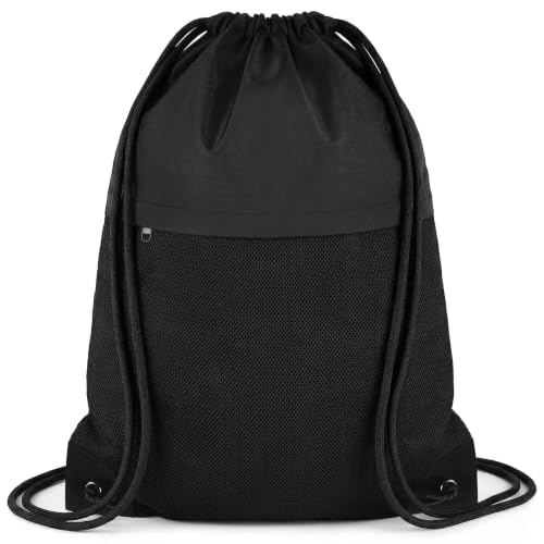 TILYMOL Drawstring Backpack Gym Bag - String Gym Bag for Men & Women, Lightweight Cinch Sports Sackpack for Beach, Travel, Yoga, Swimming, Black - color: 1 Pack-black