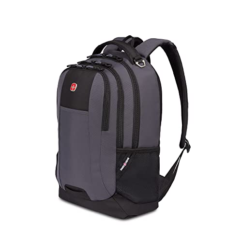 SWISSGEAR Cecil 18-Inch Laptop Backpack Fits 16-Inch Laptop, Travel Daypack with Organizer Pockets, Water Bottle Holders & Padded Straps – Dark Grey/Black - color: Dark Grey/Black