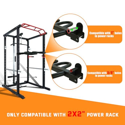 Dip Bar Attachment for 2"x2" Squat Rack, Heavy Duty Power Rack Attachment with 5/8" or 1" Hole - color: For 2" x 2" Power Rack with Multi Grips