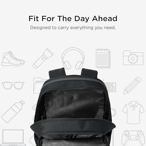TravisMathew Duration Backpack with Laptop Sleeve, Black | Water-Resistant, For Work, Travel, Hiking, School - color: Black