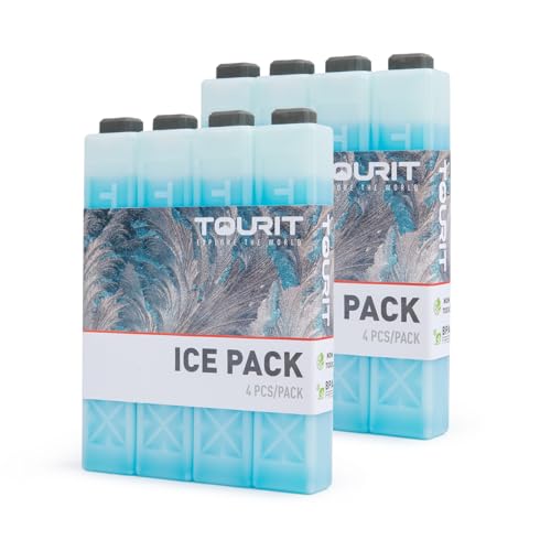TOURIT Ice Packs for Coolers Reusable Long Lasting Freezer Packs for Lunch Bags/Boxes, Cooler Backpack - color: 8Pack-Blue, size: Large