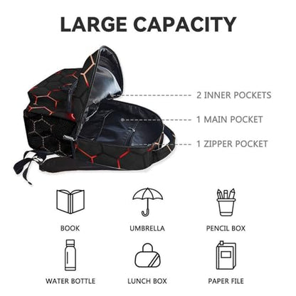 Backpack for Kids - Gamer Backpacks for Boys Ages 10-12, 17 Inch Large Capacity Toddler Book Bag for Elementary Primary School - color: Red