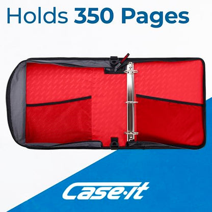 Case-it Zipper Binder | 2-Inch O-Rings | 350-Sheet | LT-007 Fire Engine Red - color: C Fire Engine Red, size: 1 Pack