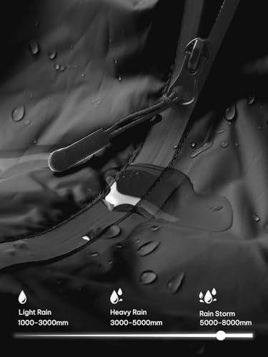 SaphiRose Unisex Rain Poncho Waterproof Raincoat Hooded for Adults Women with Pockets - color: Black