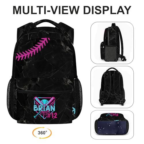 Personalized Baseball Drip Backpack, Blue Ice Cream Print Travel Bag, Multi Pocket Everyday Backpack (#8) - color: #8