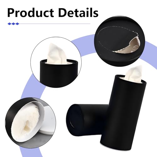 4 PCS Car Tissue Holder, Car Cup Holder Cylindrical Box, Convenient Refillable Automotive Travel Tissue Tube with 120 Sheets Facial Tissues, Universal for Most Cars (White) - color: White