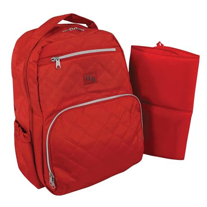 Hudson Baby Unisex Baby Premium Diaper Bag Backpack and Changing Pad, Red, One Size - color: Red