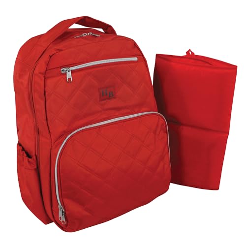Hudson Baby Unisex Baby Premium Diaper Bag Backpack and Changing Pad, Red, One Size - color: Red