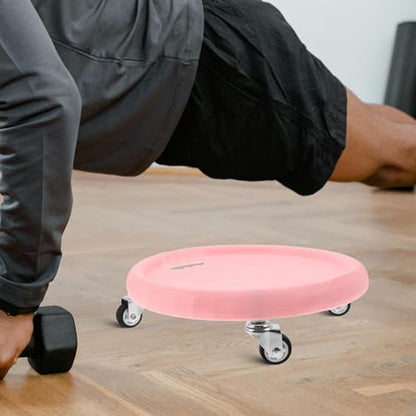 Ab Roller Wheel with Silent Smooth Rolling Core Muscle Trainer and Pink Exercise Discs for Abdominal Workout at Home, Fitness Floor Sliders for Men and Women