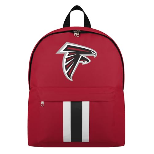 FOCO NFL Officially Licensed Team Color Primary Logo Solid Stripe Football School Bag Travel Backpack - Atlanta Falcons - Red - color: Atlanta Falcons