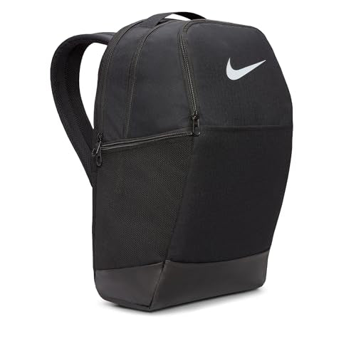 Nike Unisex Adult Gameday Brasilia 9.5 Training Backpack (24L or 30L) | Mens and Womens - color: Black/Black/White, size: Medium