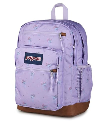 JanSport Cool Backpack with 15-inch Laptop Sleeve, Large Computer Bag Rucksack with 2 Compartments, Ergonomic Straps, Pastel Petals - Lilac - color: Pastel Petals Lilac/Blue/Pink/Green
