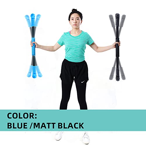 Elastic Fitness Stick Elastic Bar Body Exercise Bar Muscle Training for Exercise Tremor Stick Shoulder Rehabilitation Physical Therapy, Aerobics,Body Shaping Home Gym Yoga, Pilates - color: matt black