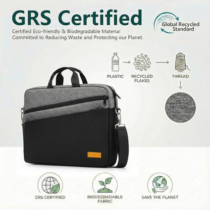bagasin 15 15.6 16 inch Laptop Computer PC Shoulder Bag Carrying Case, Water-Repellent Fabric Briefcase, Lightweight Toploader, Business Casual or School - color: Grey, size: 15-16