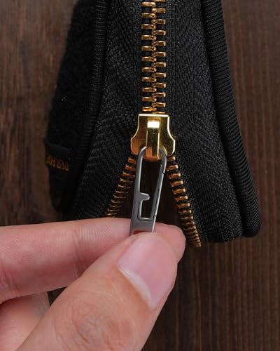 VIPERADE VAT1 Heavy Duty Titanium Zipper Pulls Replacement, Universal Zipper Pull Tab Repair Kit for Jackets, Coats, Suitcases, Luggage, Backpacks, Handbags and EDC Pouches (2 Black, 0.98" × 0.2") - color: 2 Black, size: 0.98" × 0.2"