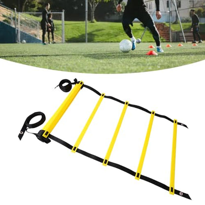 Agility Ladder Footwork Exercise Ladder Speed Training for Sports with Portable Design for Football Basketball Tennis Soccer Fitness Home Gym - size: 5 Meters 10 Rung