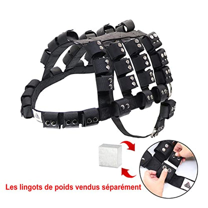 Dog Harness for Small Medium Large Dogs No Pull, Dog Weighted Vest, Tactical Dog Harness for Pit Bulls with Pockets (Adjustable Weight) - Weight Loss, Exercise, Walking, Muscle - size: Size XL/Dog's Waist 36.0"-43.0"