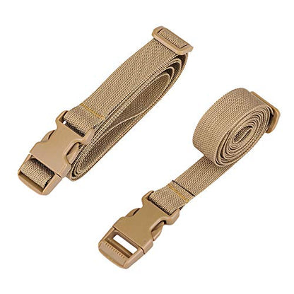 MAGARROW 78" x 1" Strap Buckle Packing Straps Adjustable 1-Inch Belt - color: Khaki 6.5 feet Long (4-PCS)