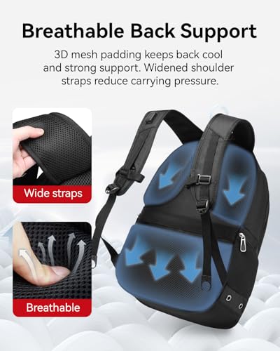 CROSSGEAR Travel Laptop Backpack, Large Computer Business Backpack Fits 17.3 Inch Laptop, Multi-pocket, Breathable Padded, Water Resistant Casual Daypacks for Men Women - size: 17.3 inch