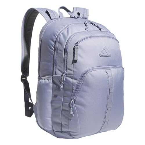 adidas Prime 7 Backpack for Laptop, School and Travel, 37L - color: Silver Violet Purple/Grey Four