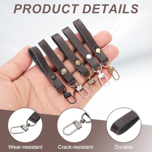 uxcell 5pcs Zipper Pull, 3.35 Inch Leather Zip Puller Zipper Replacement Repair Kit Head Handle for Luggage Clothing Jackets Backpacks Boots, Brown - color: Brown