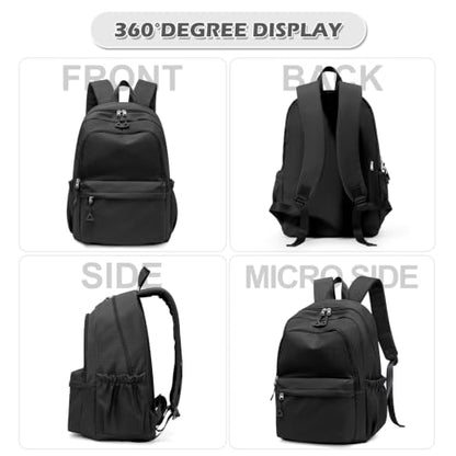 Casual Laptop Backpack for Women Men College Bookbag Waterproof Lightweight School Bag 15.6inch Laptop Daypack Large Capacity School Backpack for Teens Boys Girls, Black - color: Black a