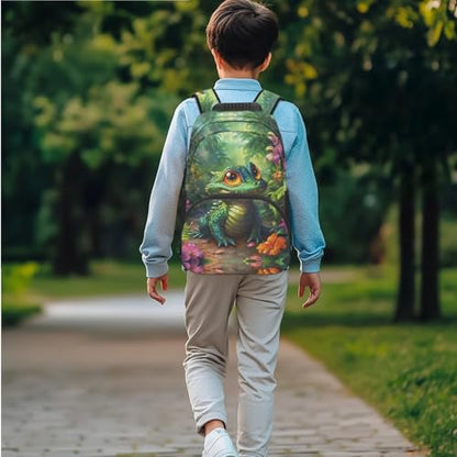 JEOCODY Bearded Dragon Lizard Backpack for Kids School Bag with Lunch Bag Pencil Case and Water Bottle Holder Set of 4 Boys Girls School Daypack Travel Bag Satchel Bagpack - color: Bearded Dragon Lizard