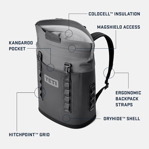 YETI Hopper M Series Backpack Soft Sided Coolers with MagShield Access - color: Black, size: M12