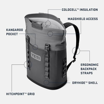 YETI Hopper M Series Backpack Soft Sided Coolers with MagShield Access - color: Black, size: M12