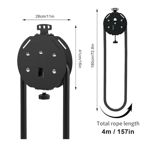 Endless Rope Trainer, Suspension Resistance Trainer Machine with Adjustable Resistance, 14 Ft Closed-Loop Nylon Rope, Pulley System for Home Gym Interval Resistance - color: Black