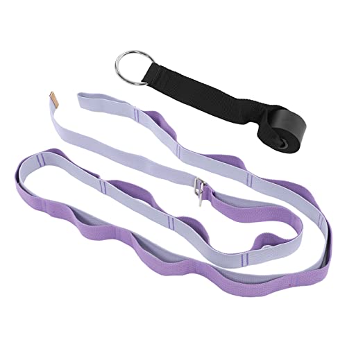 Yoga Stretching Strap, Yoga Strap for Flexibility and Balance, 3.1m Oxford Cloth Leg Stretcher with Foam - Covered Snap Ring, for Dance Gymnastics Physical Therapy and - color: Purple