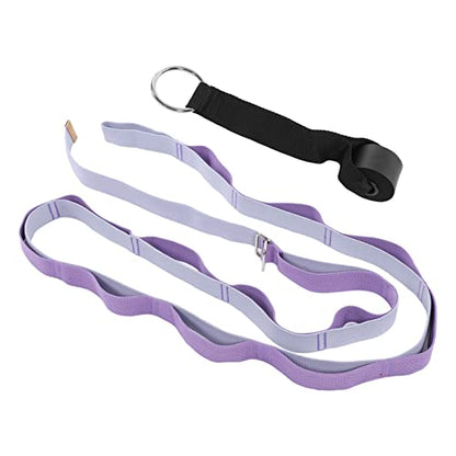 Yoga Stretching Strap, Yoga Strap for Flexibility and Balance, 3.1m Oxford Cloth Leg Stretcher with Foam - Covered Snap Ring, for Dance Gymnastics Physical Therapy and - color: Purple