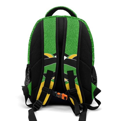 Green Volleyball Print Shoulder Backpack Bag for Sports Camping Hiking Travelling - color: Muilti 2
