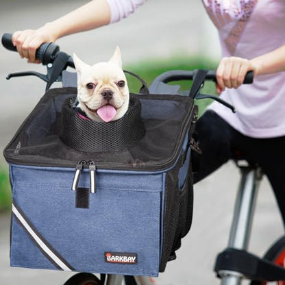Pet Carrier Bicycle Basket Bag Pet Carrier/Booster Backpack for Dogs and Cats with Big Side Pockets,Comfy & Padded Shoulder Strap,Travel with Your Pet Safety（Classic Blue） - color: Classic Blue