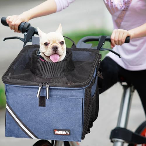Pet Carrier Bicycle Basket Bag Pet Carrier/Booster Backpack for Dogs and Cats with Big Side Pockets,Comfy & Padded Shoulder Strap,Travel with Your Pet Safety（Classic Blue） - color: Classic Blue