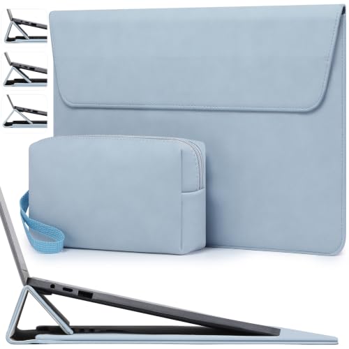 HYZUO 13 Inch Laptop Sleeve Case Bag with Adjustable Stand for MacBook Air 13 M5 A3449 M4 M3 M2 M1 2026-2018, 13" MacBook Neo 2026, MacBook Pro 13 M2 M1 2026-2016, Surface Pro, XPS 13, Pale Blue - color: Pale Blue, size: 13 Inch