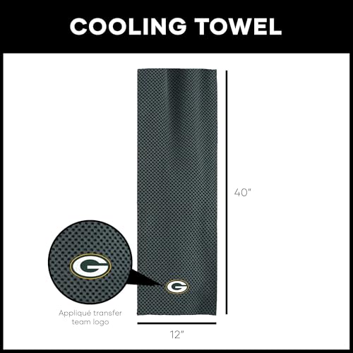Northwest NFL Green Bay Packers Cooling Towel, 12" x 40", Charcoal - color: Green Bay Packers