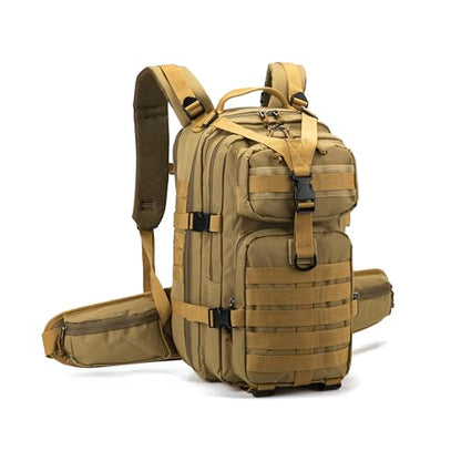 Camo hunting backpack，small tactical backpack, military backpack for men， camping backpack, 3-day bag(Khaki) - color: Mud Color