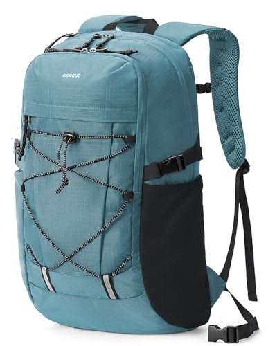 ECOHUB Hiking Backpack 30L Travel Backpack Lightweight Casual Daypack Water Resistant Camping Bag Outdoor Sports Back pack for Men Women - color: Green