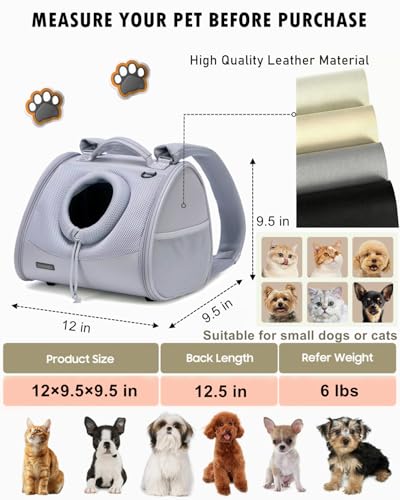 Small Dog Cat Chest Carrier Backpack,Adjustable Ventilated Front Facing Backpack Carrier for Small Dogs Cats Puppy,Airline Approved Lightweight Doggy Backpack for Travel Hiking Outdoor - color: Heather Grey